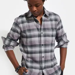 max Men Tartan Checks Opaque Checked Casual Shirt-image-66