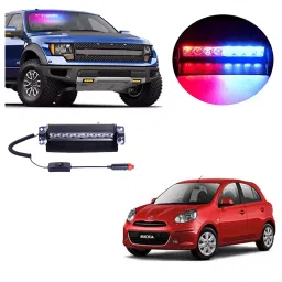 Cartronics 8 LED  Red Blue  Police Flasher Light for Nissan Micra-image-81