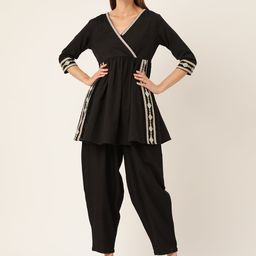 MISRI Women Embroidered Pleated Kurti with Salwar-image-81