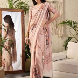 Saree mall Floral Poly Georgette Block Print Sarees-image-69