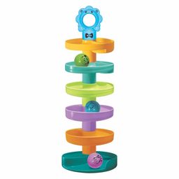Fairyfrolic 7-Layer Ball Drop Tower Toy with Roll Swirling Ramps – Stacking Rolling Ball Run Toy for Babies & Toddlers – Educational Early Learning Toy for Fine Motor Skills, Colors image 3