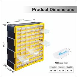 alkon Plastic 60 Drawers Component Organisers [Aco60] With Multiple Drawers For Small Parts Storage (60 Drawers) image 2
