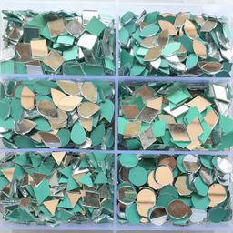 generic 6 Different Shapes Glass Mirror Stone,Each Shape of 100pcs, Total=600pcs. image 1