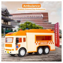 Ratnas Ambulance Friction Powered Toy Ambualnce - Orange-13
