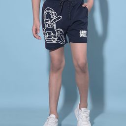 CRIMSOUNE CLUB Game Theme Printed Shorts - Navy-picture-28