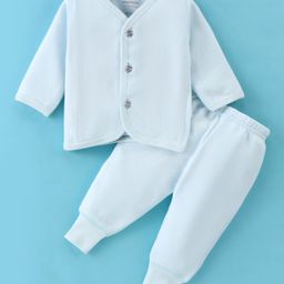 Mom's pet Cotton Full Sleeves Solid Coordinating Thermal Set - Green-image-70