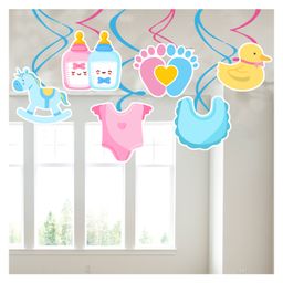 Zyozi Baby Shower Hanging Swirl Decorations, Baby Shower Party Supplies (6 pcs)-image-79