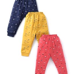 Simply Interlock Knit Full Length Lounge Pant with Boat Print Pack f 3 - Blue Yellow & Red-image-10