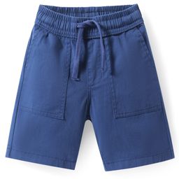 Pine Kids Woven Above Knee Length Solid Color Shorts - Navy Blue-image-118