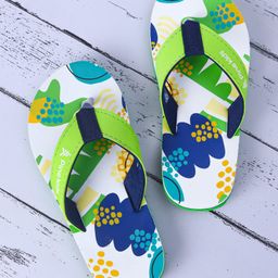 Pine Kids Slip On Flip Flops with Abstract Print - Yellow & Green-image-56