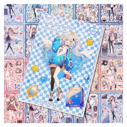 FunBlast Cartoon Theme Japanese Style Decorative Stickers Book 20 Sheets Blue-14