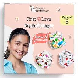 Superbottoms Dry Feel Langot Size Large Baby Langots With Double Loops Set Of 6 - Multicolour image 2