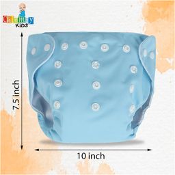 Chinmay Kids Plain Diapers With White Inserts  Size Adjustable Baby Cloth Button Diaper - Washable/Reusable Nappies for Infants & Toddlers, 8 X 8 inch, Black Insert image 3