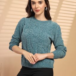 Gipsy Women Cable Knit Round Neck Pullover Sweater-image-70