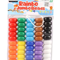 Ratnas Count & Learn Rainbow Jumbo Beads Pack of 50 - Multicolour image 5