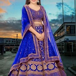F Plus Fashion Girls Maroon Silk Blend Semi-Stitched Lehenga Choli-image-85