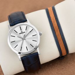 WROGN Men Analog Watch & Leather Bracelet Gift Set-27