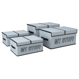 Kuber Industries Grey Set of 4 Regular Multi-Utility Organisers-0