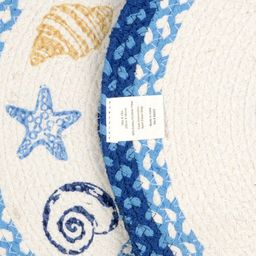 Saral Home Set of 2 Blue & Beige Geometric Woven-Design Table Placemats image 4