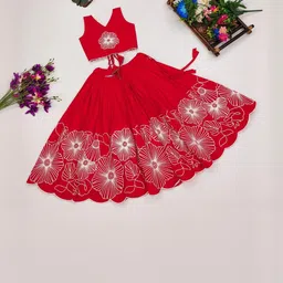 Shoryam Fashion Girls Art Silk Ready to Wear Lehenga Choli-picture-42