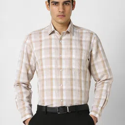 Van Heusen Men Regular Fit Spread Collar Checked Formal Shirt-image-35