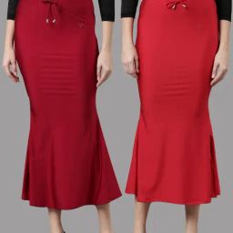 TWIN BIRDS Red & Maroon Plain Saree Shapewear - Pack Of 2-image-41