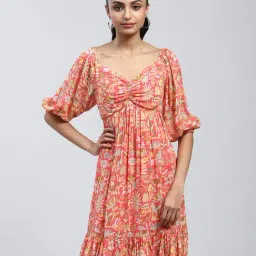 Label Ritu Kumar Coral Printed A Line Dress-image-15