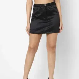 VASTRADO Black Mini Shift Skirt-image-62