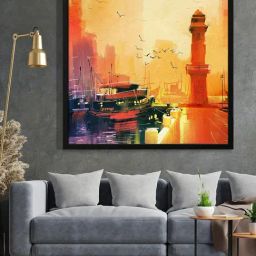 999Store Printed Multicolor Canvas Wall Art-39