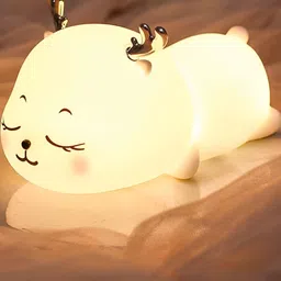 DWIZA ENTERPRISE White & Black Silicone Cute Deer Shaped Table Lamp-43