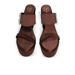 Sana K Luxurious Footwear Women Leather Party Wedge with Buckles-picture-2
