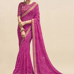 DIVASTRI Leheriya Pure Georgette Leheriya Saree-image-26