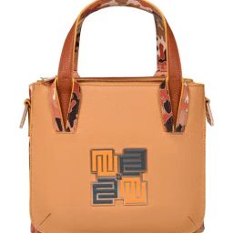 Eume Marshmallow Tangerine Camo Vegan Leather Tote Bag-45