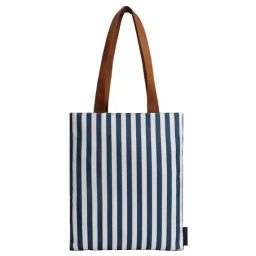 Fastrack Navy Nautical Striped Medium Tote Handbag-image-55