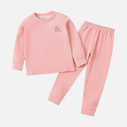 Little Surprise Box Kids Pink Solid Full Sleeves T-Shirt with Pants-image-59