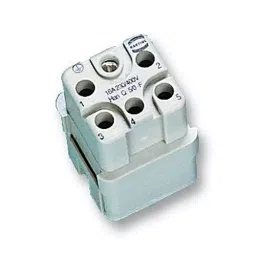 Harting Heavy Duty Connector Inserts / Modules INSERT, FEMALE, 5 WAY, 26-14 AWG, HAN Q5, 0912 005 3101-24