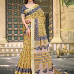 Mitera Floral Pure Cotton Saree-picture-14