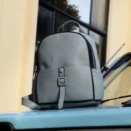HauteSauce Grey Large Leather Mini Backpack-image-118