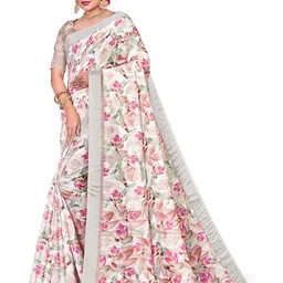Lichee Floral Printed Zari Saree-image-38