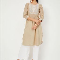 max Embroidered Thread Work Straight Kurta-image-6