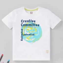 Ed-a-Mamma Kids White Printed T-Shirt-picture-22