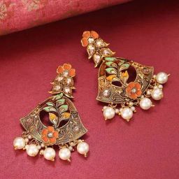 Priyaasi Floral Multicolored Dangler Earrings-image-32