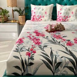 Urban Space Multicolor Cotton 200 TC Single Bedsheet with 1 Pillow Cover-image-28