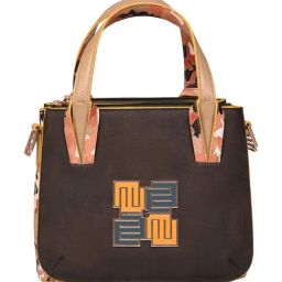 Eume Marshmallow Choco Brown Camo Vegan Leather Tote Bag-31
