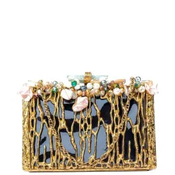 NR by Nidhi Rathi Golden Embellished Clutch-25