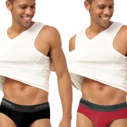Freecultr Pot Black & Sassy Red Comfort Fit Briefs - Pack of 2-image-99