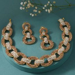 Fida Luxurious Golden Jewellery Set-24