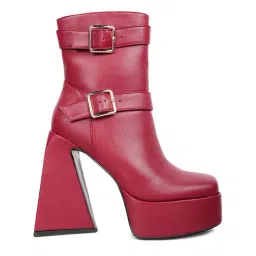 London Rag Women's Burgundy Casual Boots-image-72