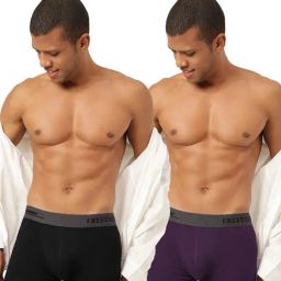 Freecultr Pot Black & Trippy Violet Comfort Fit Trunks - Pack of 2-picture-35