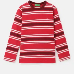 United Colors of Benetton Kids Red & White Striped Full Sleeves T-Shirt-picture-42